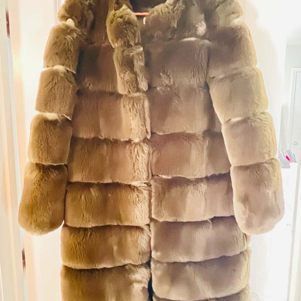 Oh Polly Green Teddy Jacket Luxurious Plush Mid-Length